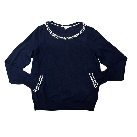 Women's Boden Sweater, Size 10, Navy and White classy preppy - Picture 4 of 7